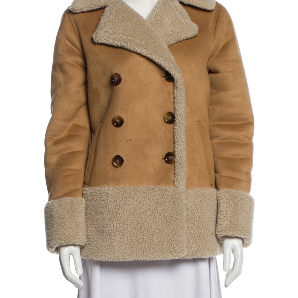MOTHER Tan Shearling Bomber Jacket